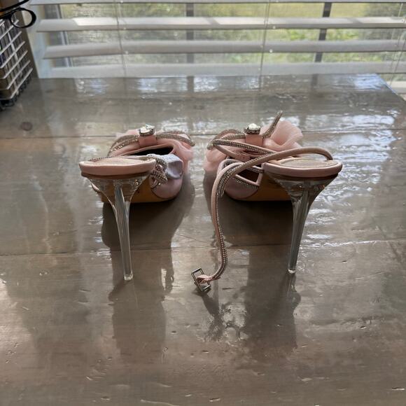 EGO Pink Chriselle Satin Bow Heels Sz 8 NIB - Picture 7 of 13